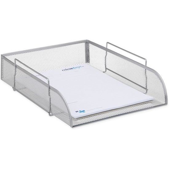 Lot De 5 Corbeilles à Courrier Maille Métal Noir - Empilables A4 Pour Bureau Et Organisation