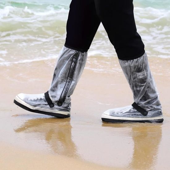 Couvre-chaussures Imperméable Antidérapant en silicone Réutilisable et  Lavable en L pour les Jours Pluvieux et Enneigés 