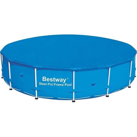 Housse De Piscine Ronde 4 Saisons - Diamètre 160 Cm, Tissu Oxford 210D Anti-UV Et Imperméable Avec Cordon Élastique Renforcé - 11