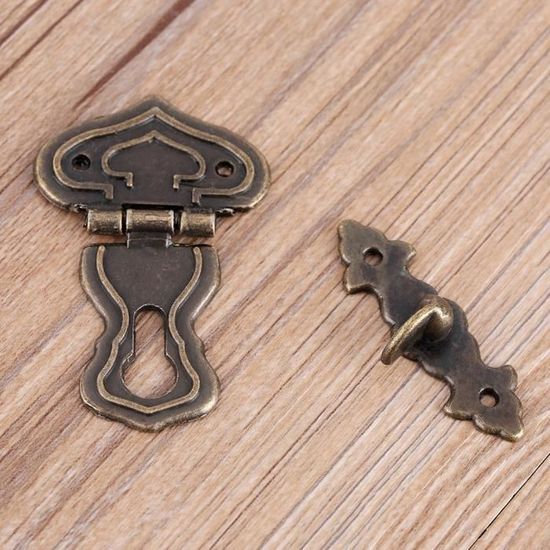 Fermoir Loquet Papillon Uxcell - Bois Et Alliage De Zinc - 50x45mm - Bronze - NEUF