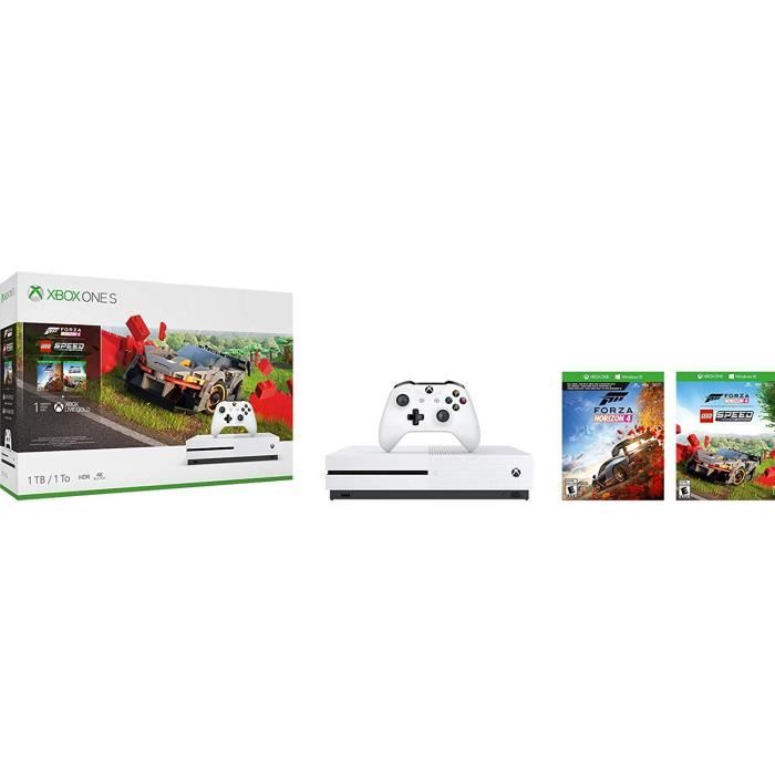 Xbox One S 1 To Forza Horizon 4 DLC LEGO 1 mois d essai au Xbox Live Gold et Xbox Game Pass Cdiscount Jeux video