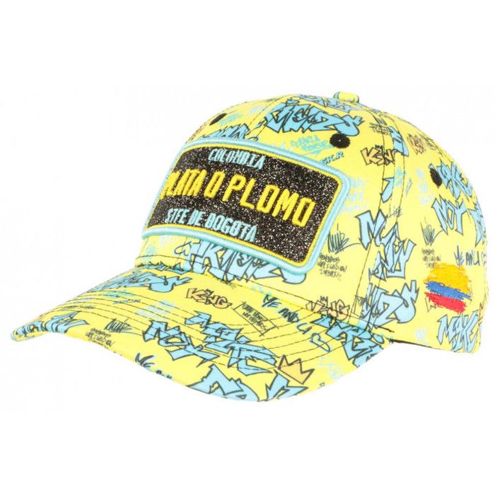 Casquette Plata o Plomo Jaune et Bleue Strass Tendance Friend Colombia Baseball - Taille unique - Jaune