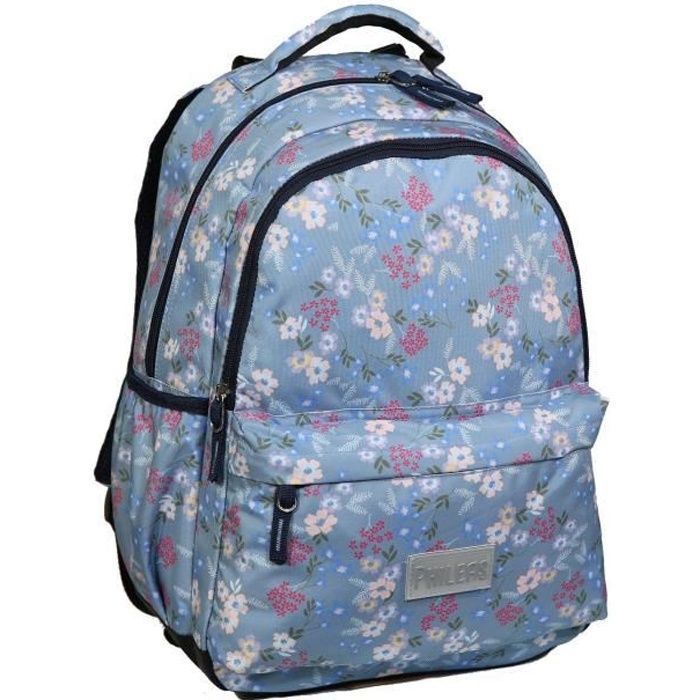 Sac à dos 2 compartiments Phileas Bleu gris liberty - LE PLUS CONFORTABLE DES SACS A DOS - Ergonomie/Confort/Sécurité -