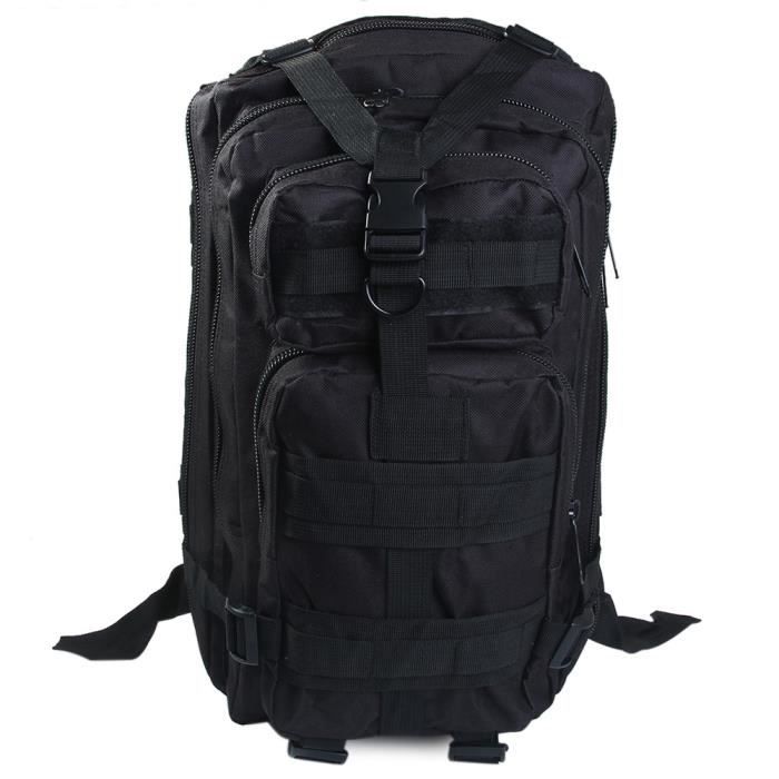 Sac à dos 30L tactique militaire 3P aussi pour Camping Voyager Randonnée Noir
