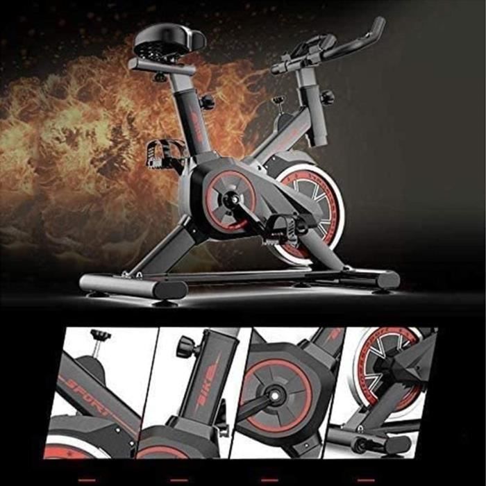 YI'HUI Vélo D'appartement en Vélo D'intérieur, Volant D'inertie De 22 Kg, Siège Réglable, Vélo d'exercice À Pédale D'entraînement À