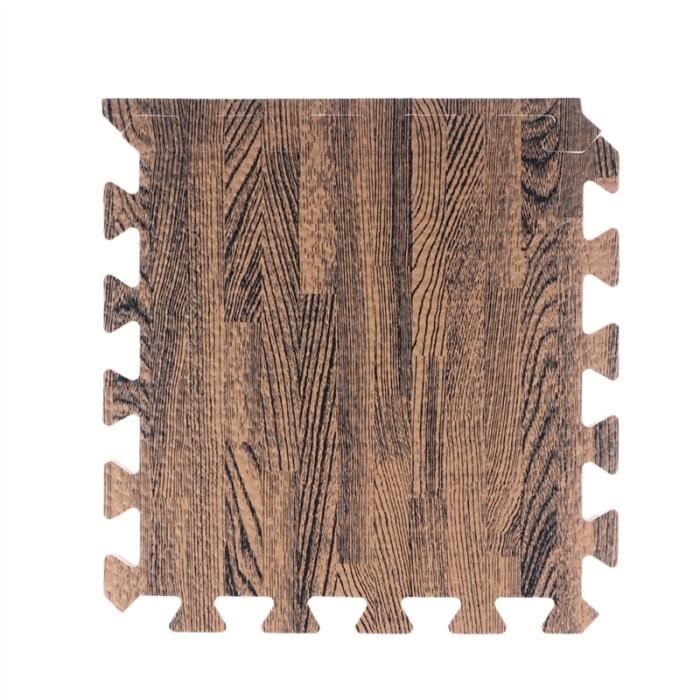 30cm carré tapis de yoga en mousse EVA étage tapis de verrouillage tapis de sol tapis d'exercice Yoga Fitness Gym (grain de bois