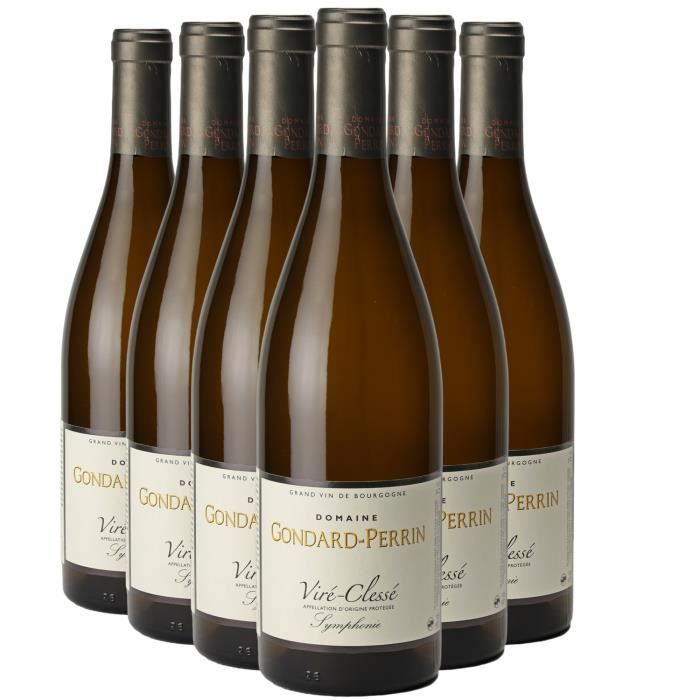 Viré-Clessé Symphonie Blanc 2020 - Lot de 6x75cl - Domaine Gondard Perrin - Vin AOC Blanc de Bourgogne - Cépage Chardonnay