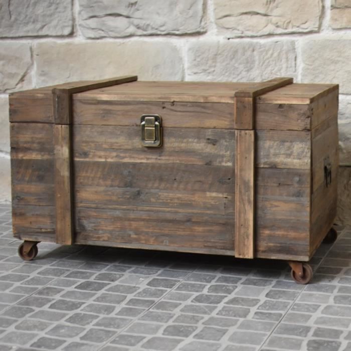 Coffre De Rangement Ancien En Bois Laiton - Forme Dôme, Début 1900 - Fait Main, Vintage, Inde