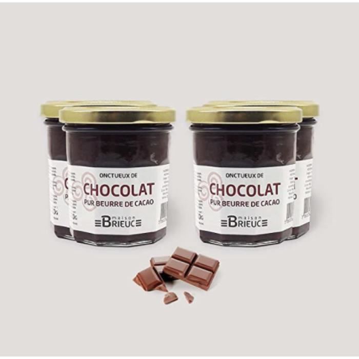 LOT X4 pots 200g Chocolat noir Maison Brieuc - fabrication traditionnelle sans huile de palme