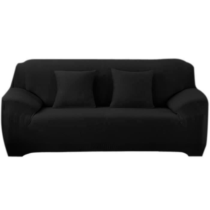 Couvre Canapé 1//2//3//4 Place Housse Protection Extensible Spandex Salon Gris Noir