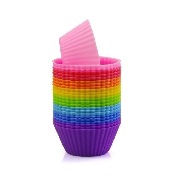 moules à gâteaux ronds en silicone, Silicone, 24 pcs, Cake Moulds LIKK7883
