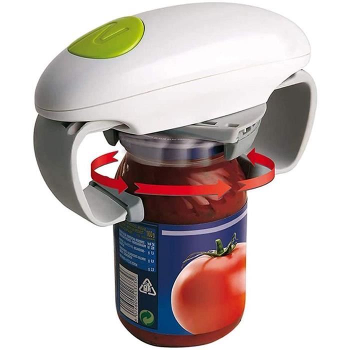 OUVRE-BOITE ELECTRIQUE Ouvre Bocal Automatique, One Touch Ouvre-boîtes mains libres pour bocaux et contenants en verre O54