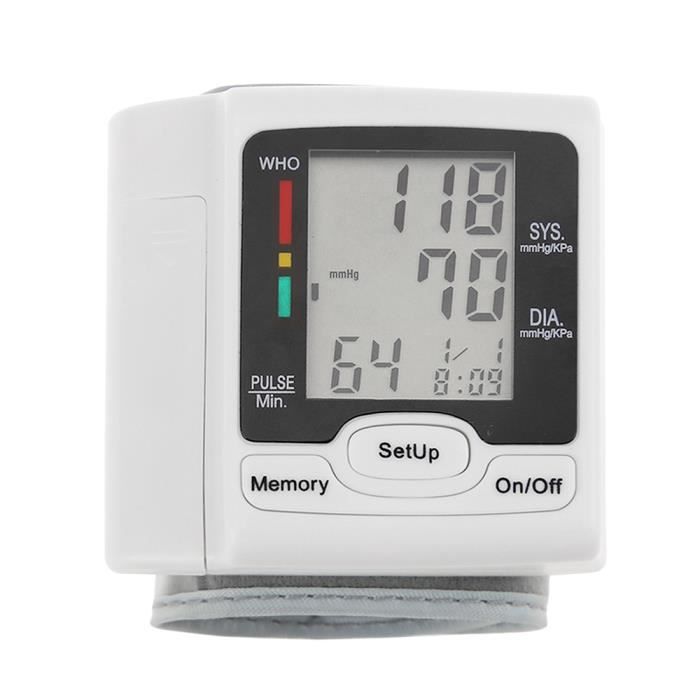 Poignet de tensiomètre automatique avec écran LCD, Tensiomètre électronique, sphygmomanomètrephygmomanomètre