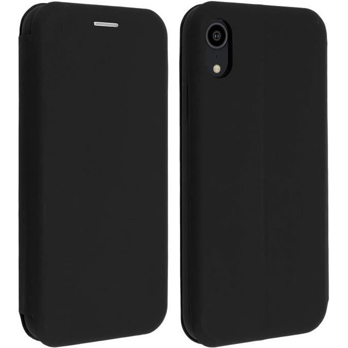 Housse iPhone XR Étui Porte-carte Fonction stand noir