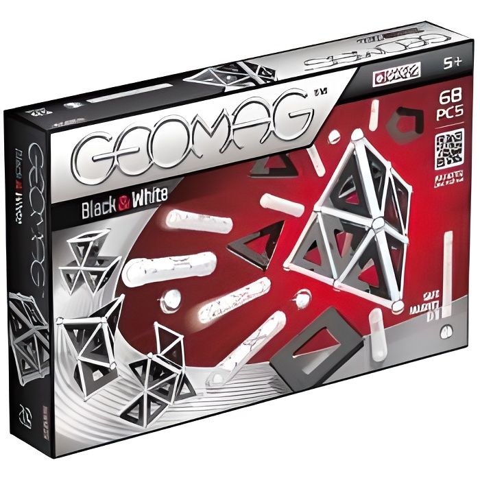 Geomag Black & White 68 Pieces - Jeu de construction magnetique