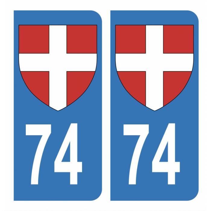 Autocollant Stickers Plaque d'immatriculation Auto Voiture 74 Croix de Savoie