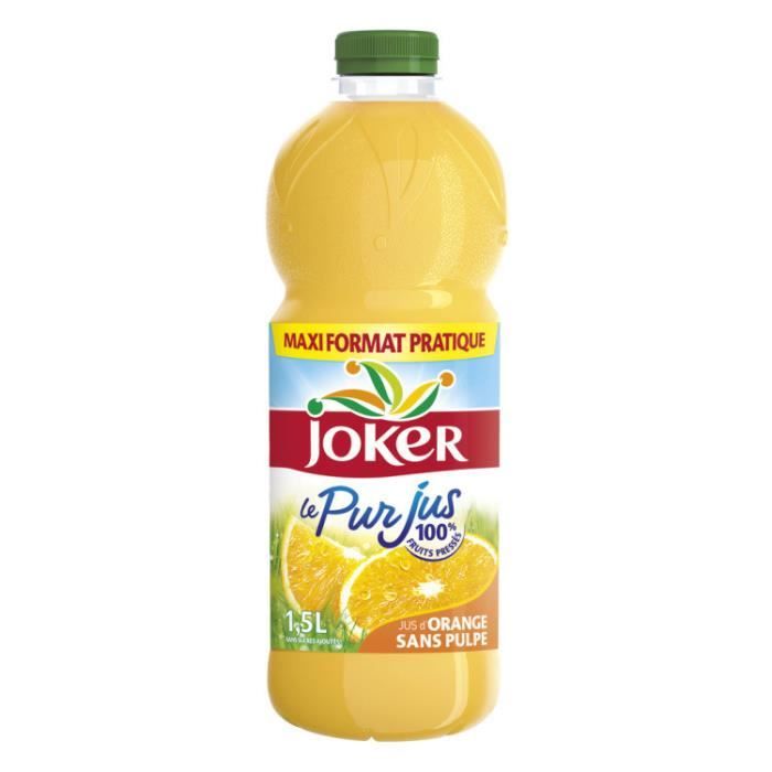 JOKER Pur jus d'Orange sans pulpe - 1,5 L
