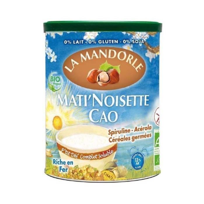 La Mandorle - Mati noisette cao, céréales germées, spiruline, acérola 400gr