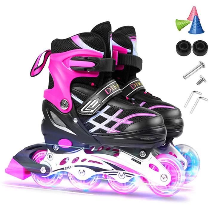 SURENHAP Patins à roulettes en ligne réglables avec roue flash