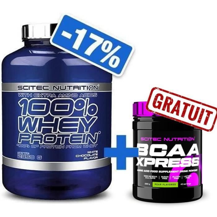 100% Whey Proteine 2350g CHOCOLAT + BCAA Xpress 280g Scitec Nutrition