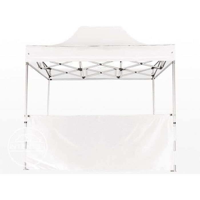 Demi-bâche de côté en blanc pour tentes pliantes Premium et Professional de 3 m de large