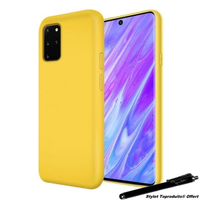 Coque souple pour Xiaomi Mi 10 Lite 5G silicone Jaune avec Stylet Toproduits®