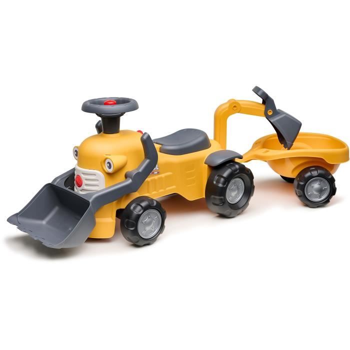 Porteur Chantier Marcel - FALK - Pelle frontale excavatrice - Jaune - Fabriqué en France - 90% de plastique recyclé - Dès 12 mois
