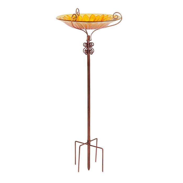 Comparer les prix de Abreuvoir Oiseaux - UNHO - Bain d'Oiseaux - Verre - Jaune - 31x63 cm