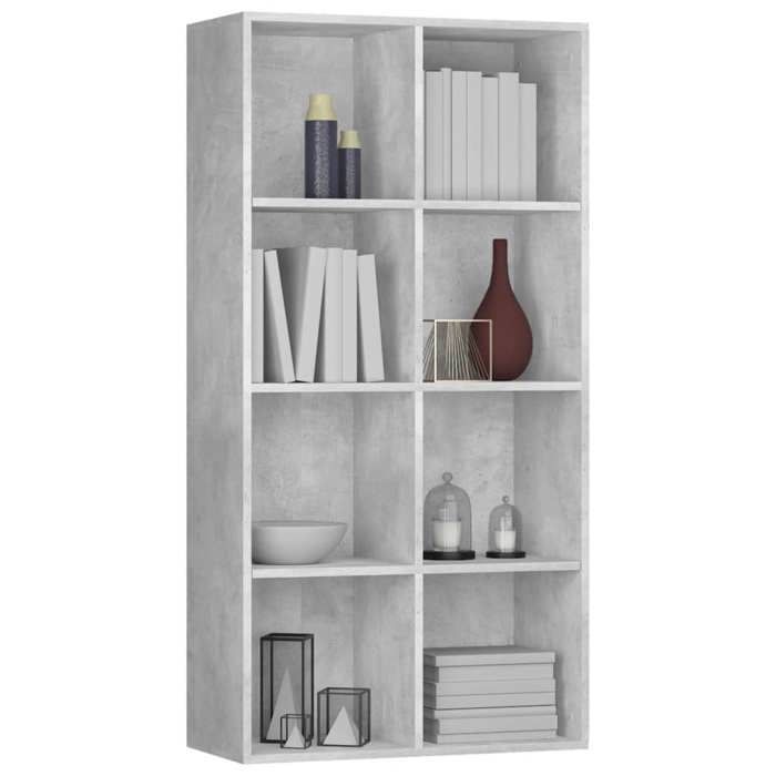 Bibliothèque Buffet VIDAXL Meuble de rangement Gris béton - 66x30x130 cm Bois d’ingénierie B112