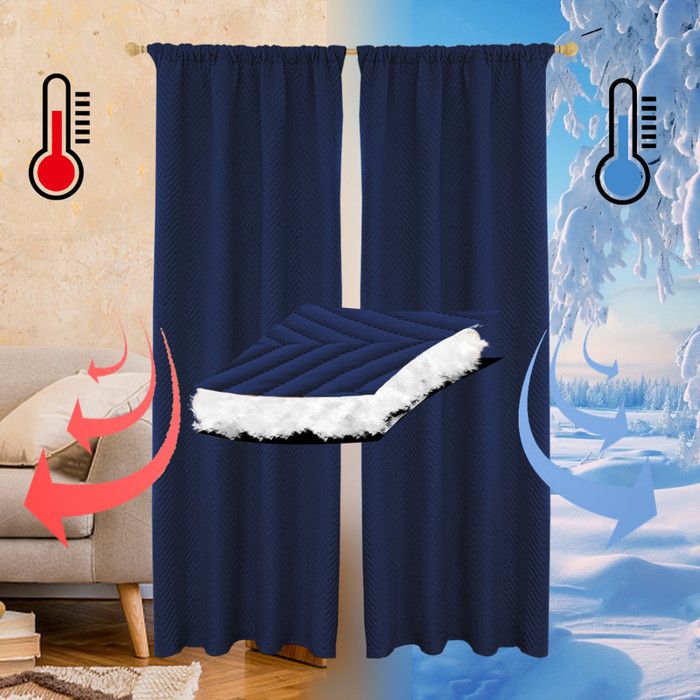MYSKY HOME Rideaux Occultants Bleu Gris 140x160cm - Isolants Thermiques Et Phoniques, Lot De 2