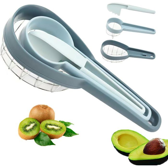 3-en-1 Trancheuse à Avocat, Couteau De Coupe D'Avocat Couteau à Éplucheur Gadgets De Cuisine Pour Dénoyau De Karité Beurre Machine à Écailler Les Fruits