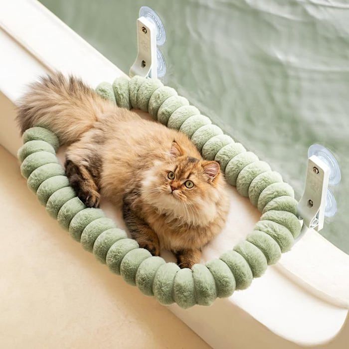 Meilleurs prix pour Hamac élégant pour chat pliable pour fenêtre réversible et lavable supporte jusquà M Vert VERT CHATIERE