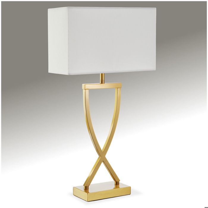 Lampe - TECTAKE - Lampe de table AVINA 60W design moderne et structure en fer revêtu par poudre 27 x 12 x 51 5 cm - Laiton