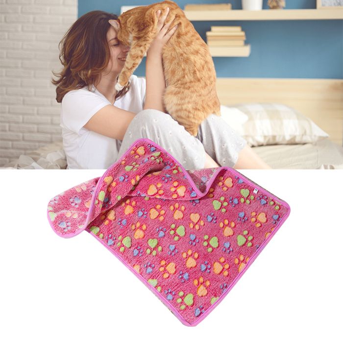 Comparer les prix de OMABETA couverture de sommeil pour chat Couverture pour chien animalerie kit Impressions de Imprimés à la griffe sur rose s
