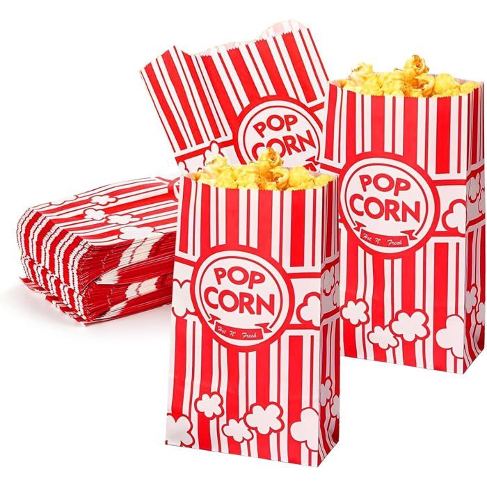 120 Sachets Transparents Pour Pop-corn, Bonbons, Biscuits - 27x13 Cm - Avec 200 Liens - Pour Fêtes, Anniversaires