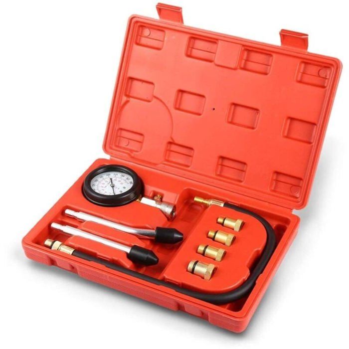 Kit Manomètre Compression Kit Testeur Compression Moteur - Manomètre 0-300 PSI Avec 4 Adaptateurs | Diagnostic Automobile Compressiometre Essence