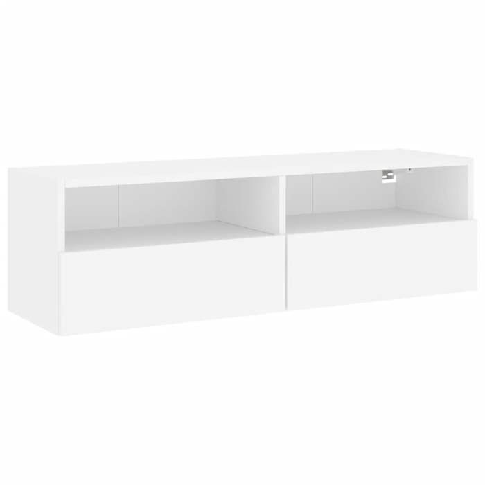 “Winter SaleTOP Armoire TV classique Blanc - Meuble TV mural blanc 100x30x30cm - bois dingénierie PRO62286
