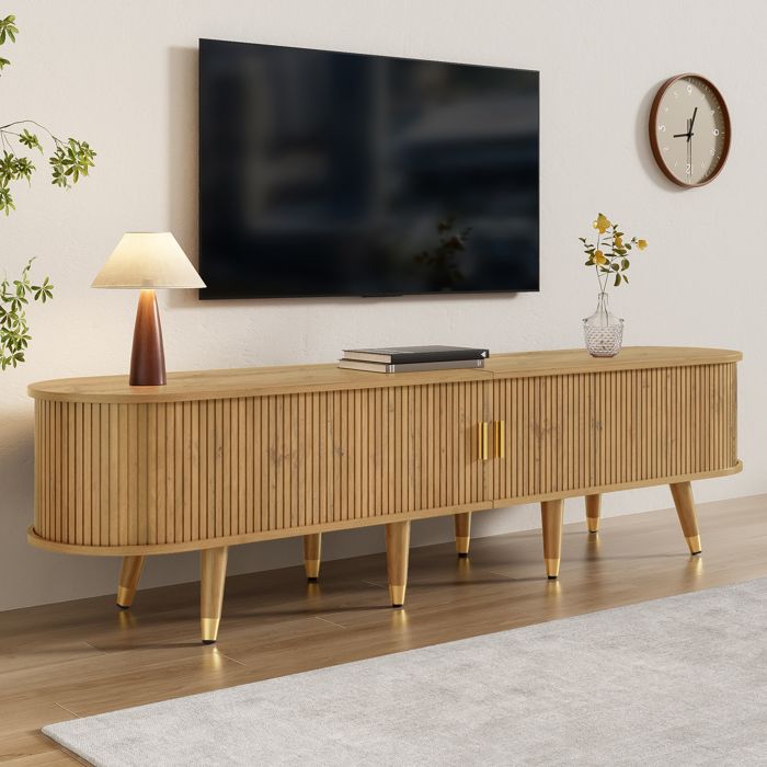 Meuble TV design unique avec portes coulissantes - Style élégant et contemporain pour votre salon Meuble TV design unique avec portes coulissantes - Style élégant et contemporain pour votre salon