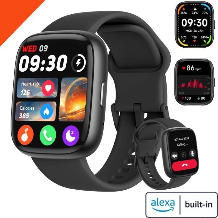 Montre Connectée Homme Smartwatch Sport 183 HD Appel Bluetooth 5.3 IP68 Alexa 100+ Sports SpO2/Sommeil Android iOS