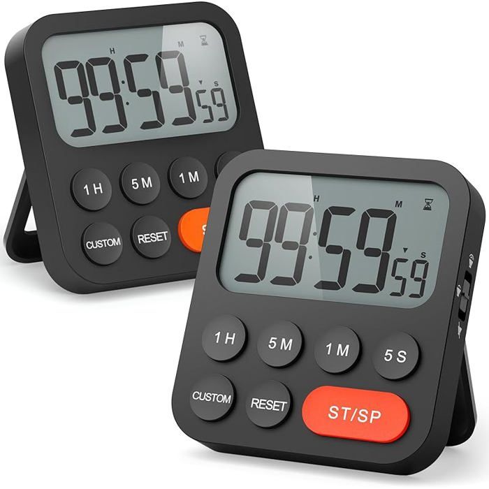 Minuteur D'échecs Numérique 3-en-1 - Grands Boutons, Modes Bonus/délai, Portable, 105g - Noir/Jaune