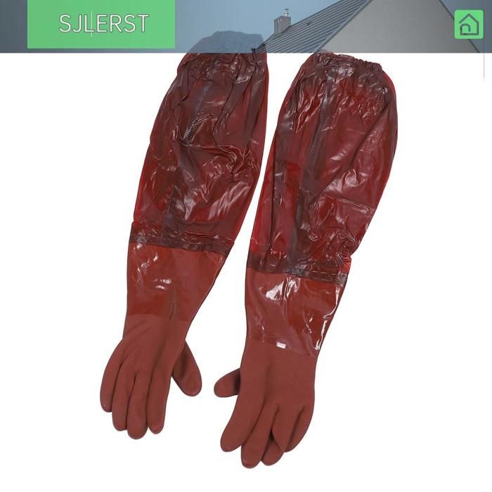 Gants en caoutchouc longs de 65 cm et réutilisables à manches longues pour lentretien des machines de nettoyage et les travaux de
