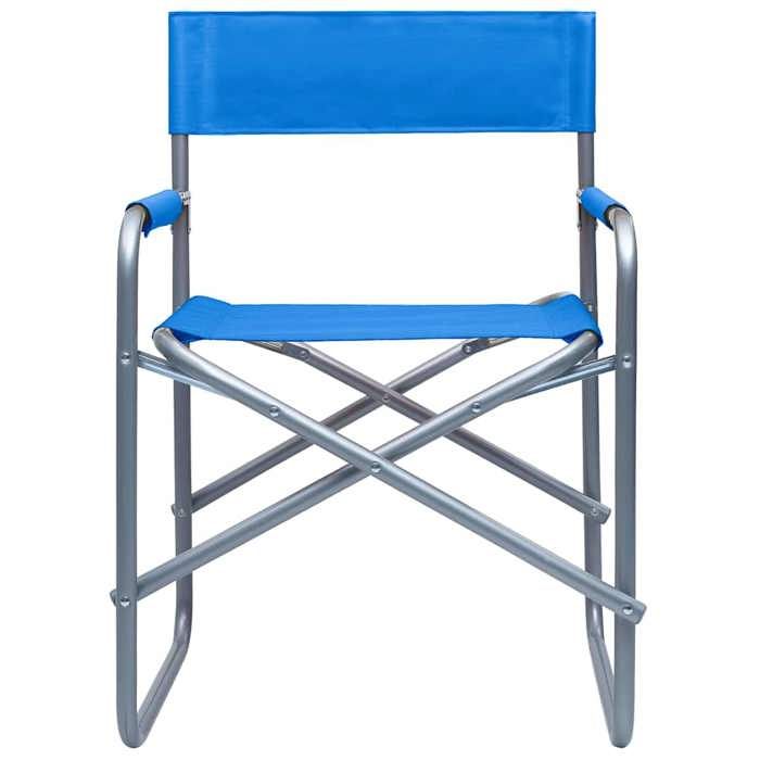 Promotion mars * Chaises de metteur en scène lot de 2 - Fauteuils de jardin - anticorrosion - Acier Bleu_9424136
