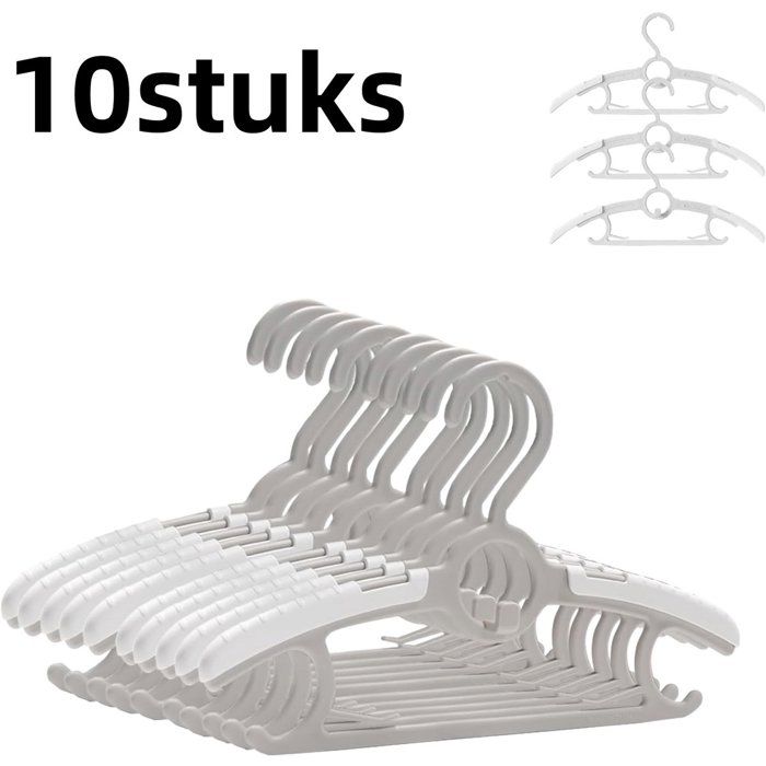 10 Cintres Extensibles Multifonctions Gris Gain de Place Antidérapant Pour Petits Vêtements