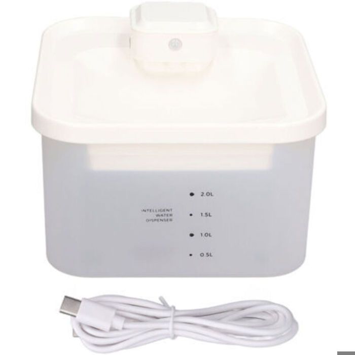 Fontaine à eau pour chat et chien - LON® - Automatique sans fil - Blanc - Capteur IR 2L UV