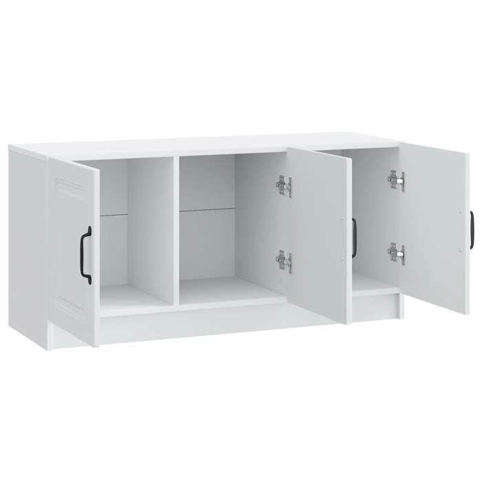 Meuble TV - vidaXL - bois dingénierie - blanc - 3 portes - 99 x 345 x 47 cm 789oof21q