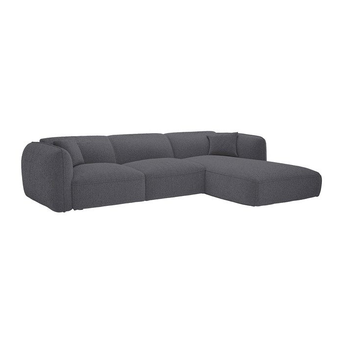 Canapé dangle droit en tissu chenille gris anthracite CAMILIO de Maison Céphy
