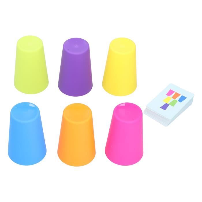 Jeu De Speed Cups – 12 Gobelets Empilables, 50 Cartes Et Clochette, Jeu D’Adresse Et De Rapidité Pour Enfants Et Adultes
