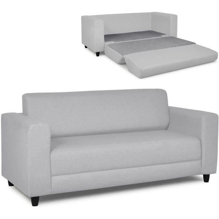 meubles cosy canape droit convertible canape droit fixe 2 places tissu argent style moderne cdiscount maison