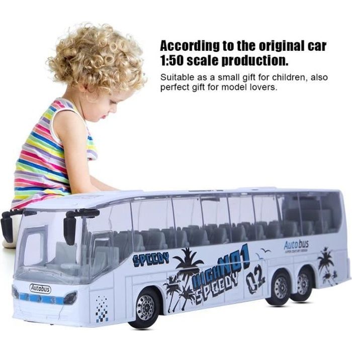 AIZ 1:50 Simulation Transit Bus Modèle Alliage Jouet Pull-Back Bus Jouet  avec Lumière et Musique pour Enfants (Blanc) - Cdiscount Jeux - Jouets