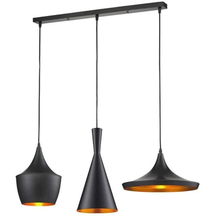 MOGOD Industriel Lustre Vintage Suspension Luminaire Pendentif Lampe Aluminisé Salle À Manger Chambre Rétro Fer Design Suspendu